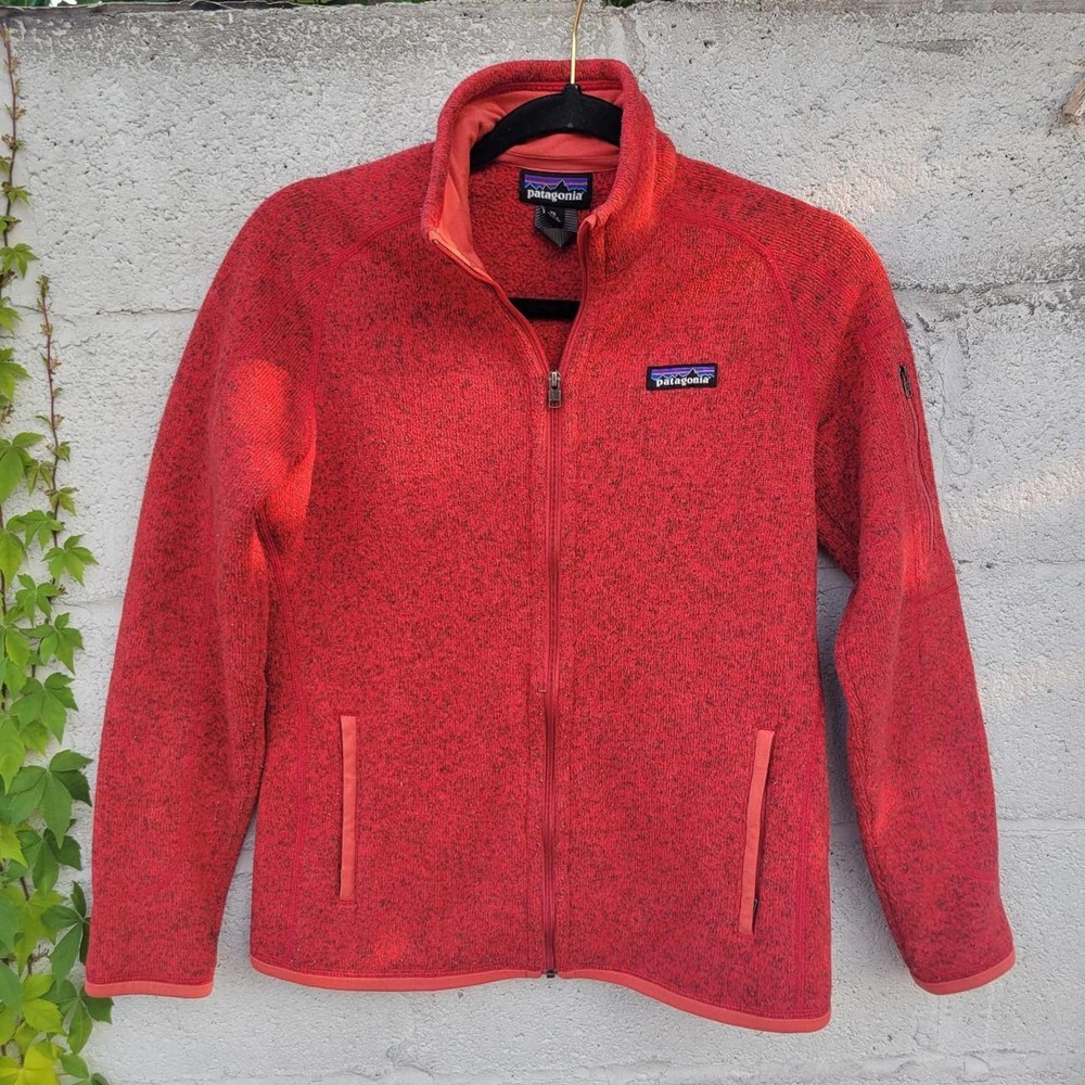 Patagonia xs orange fleece jacket